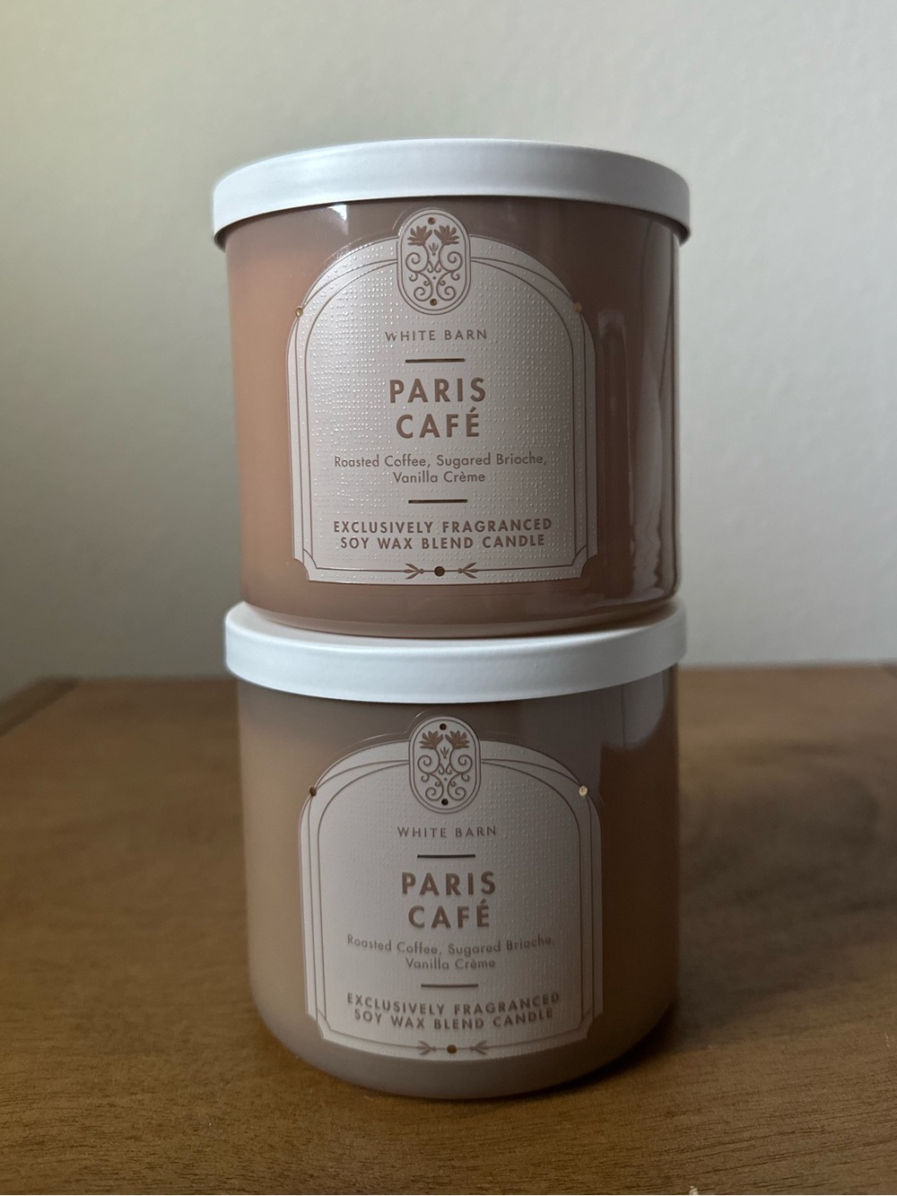 X2 bath and body works Paris cafe 3 wick candles NEW